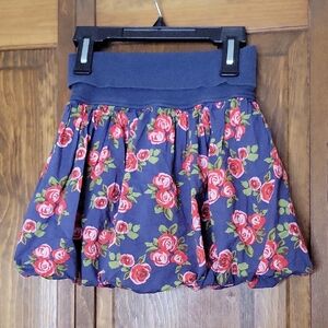 MINI BODEN Navy and Red Floral Bubble Skirt
